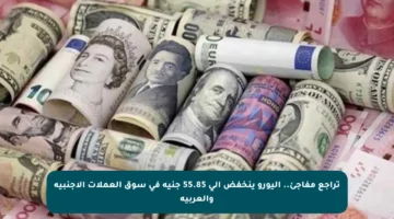 تراجع مفاجئ.. اليورو ينخفض إلى 55.85 جنيه في سوق العملات الأجنبية والعربية